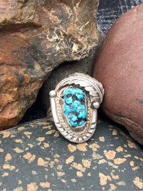 Vintage Turqoise Nugget Sterling Ring